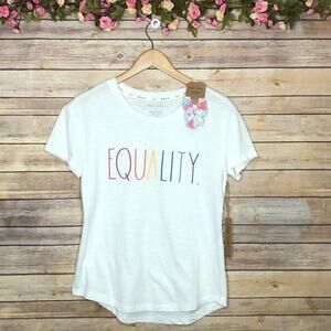 NWT Rae Dunn Rainbow Equality Top